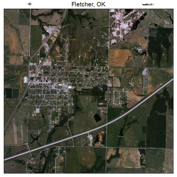 Fletcher, OK air photo map