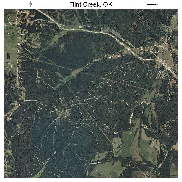 Flint Creek, OK air photo map
