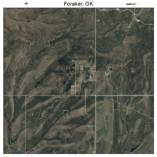 Foraker, OK air photo map