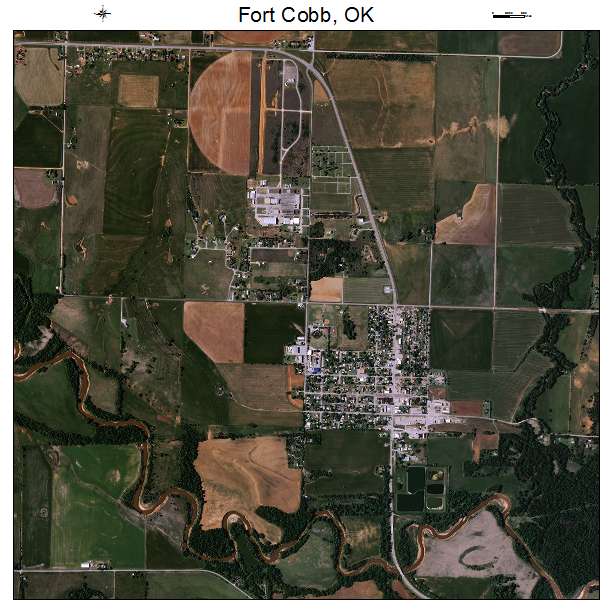 Fort Cobb, OK air photo map