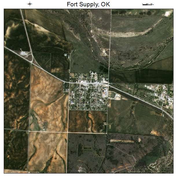Fort Supply, OK air photo map