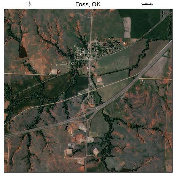 Foss, OK air photo map