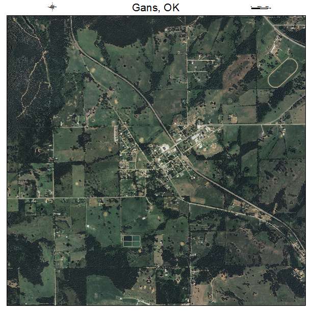 Gans, OK air photo map