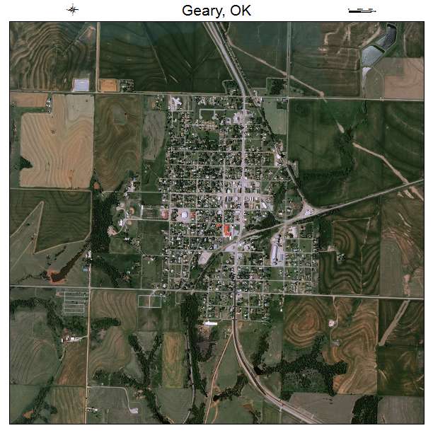 Geary, OK air photo map