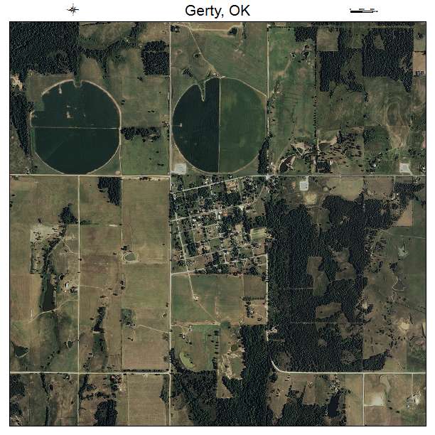 Gerty, OK air photo map