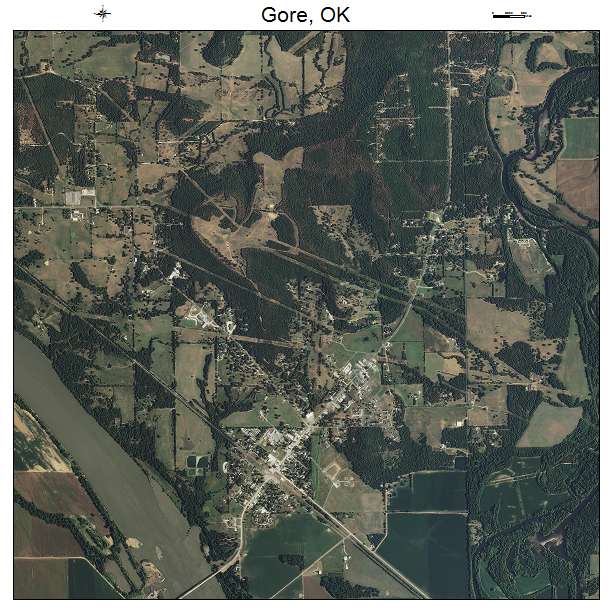 Gore, OK air photo map