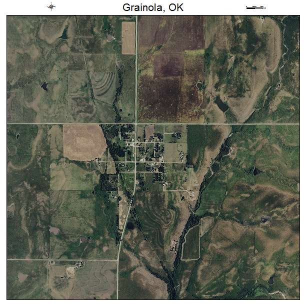 Grainola, OK air photo map