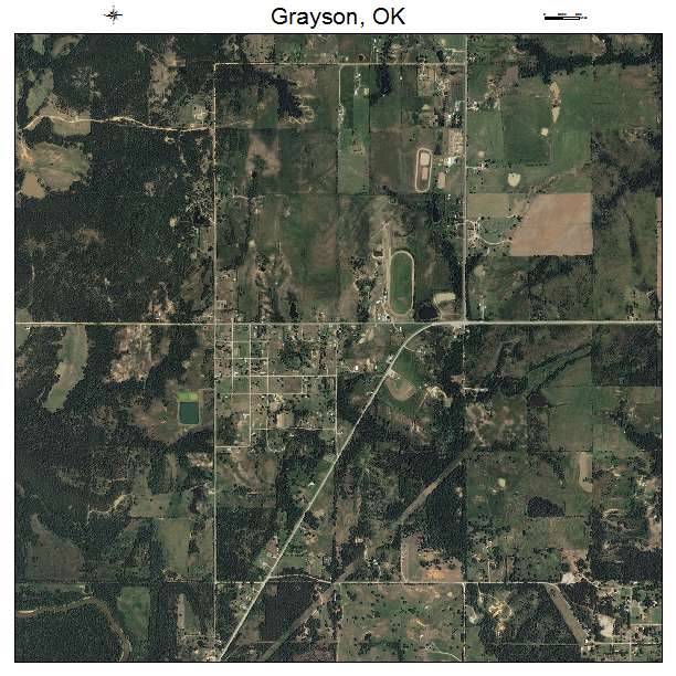 Grayson, OK air photo map