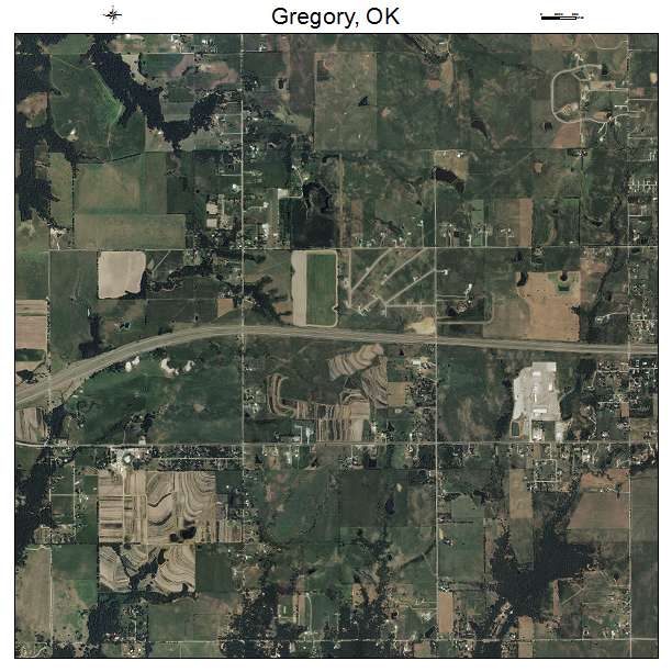 Gregory, OK air photo map