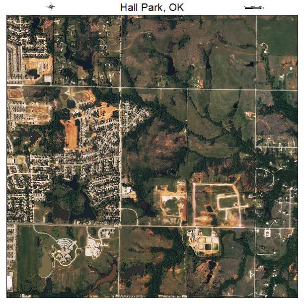Hall Park, OK air photo map