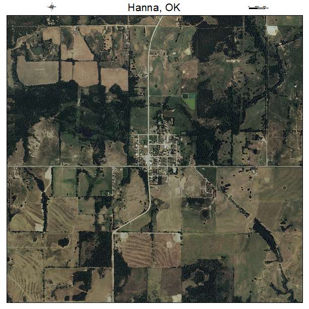 Hanna, OK air photo map
