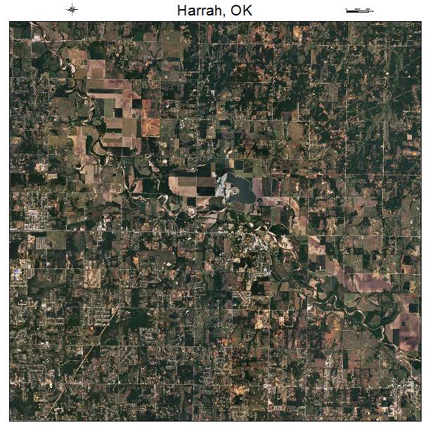 Harrah, OK air photo map