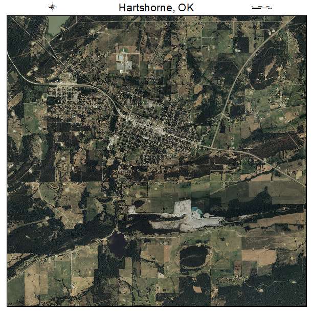 Hartshorne, OK air photo map