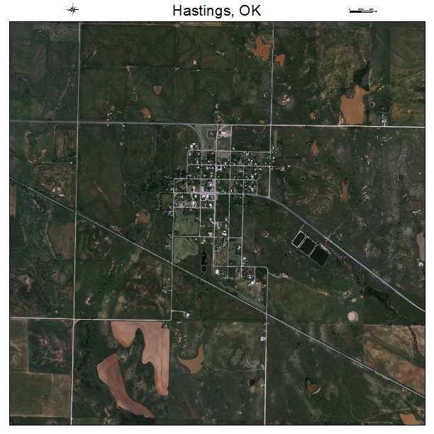 Hastings, OK air photo map