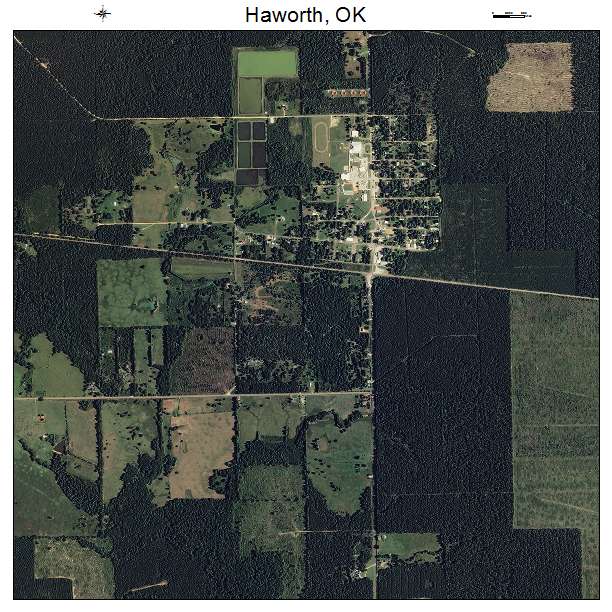 Haworth, OK air photo map