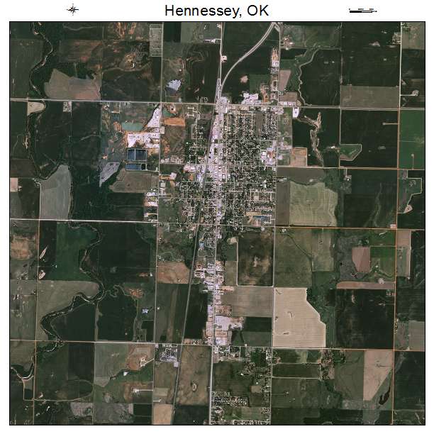Hennessey, OK air photo map