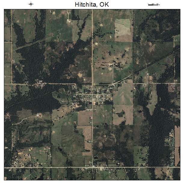 Hitchita, OK air photo map
