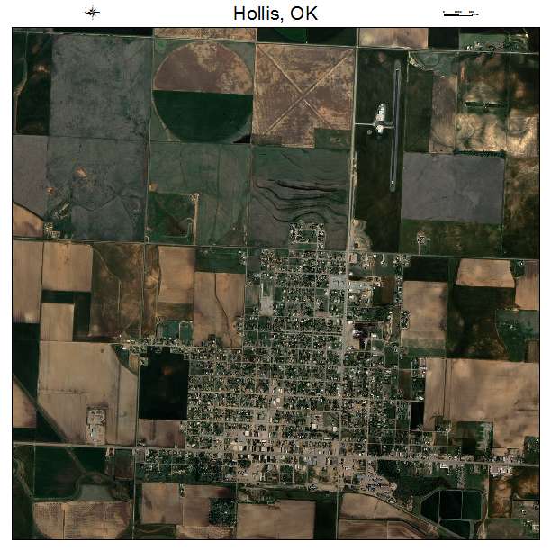 Hollis, OK air photo map