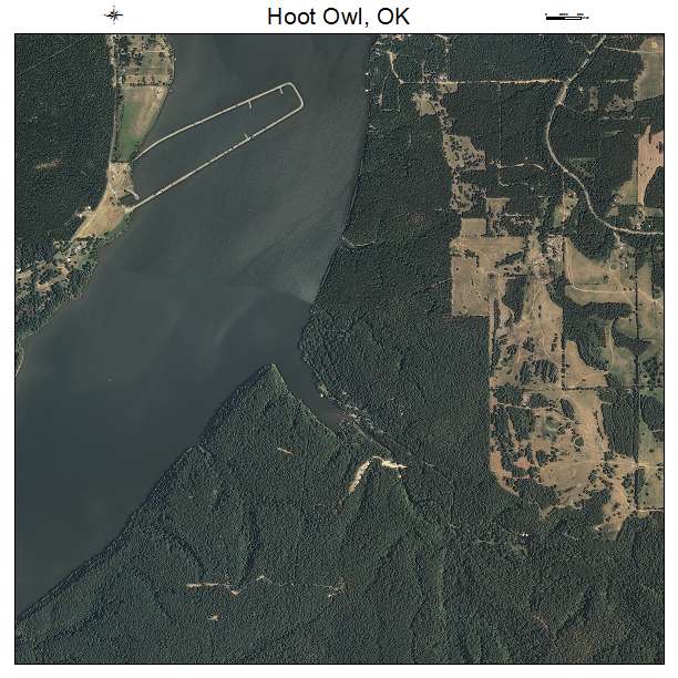 Hoot Owl, OK air photo map