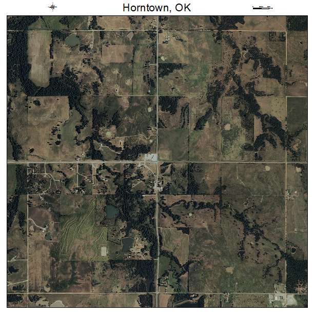 Horntown, OK air photo map