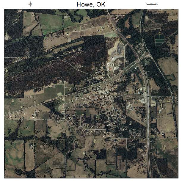 Howe, OK air photo map