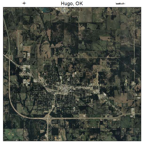 Hugo, OK air photo map