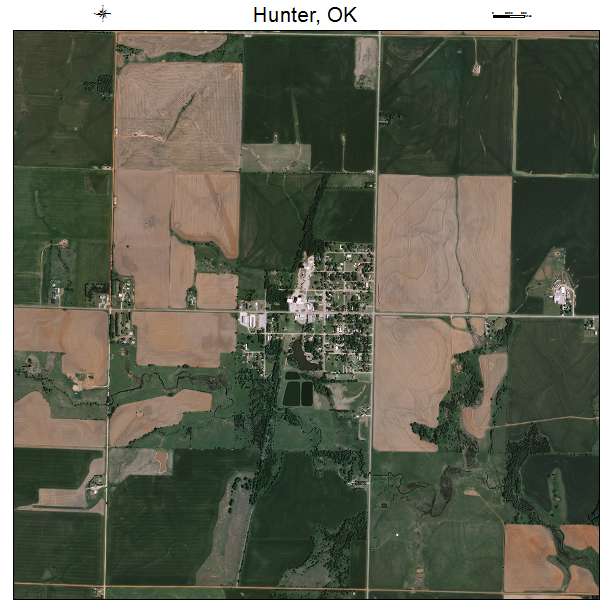 Hunter, OK air photo map