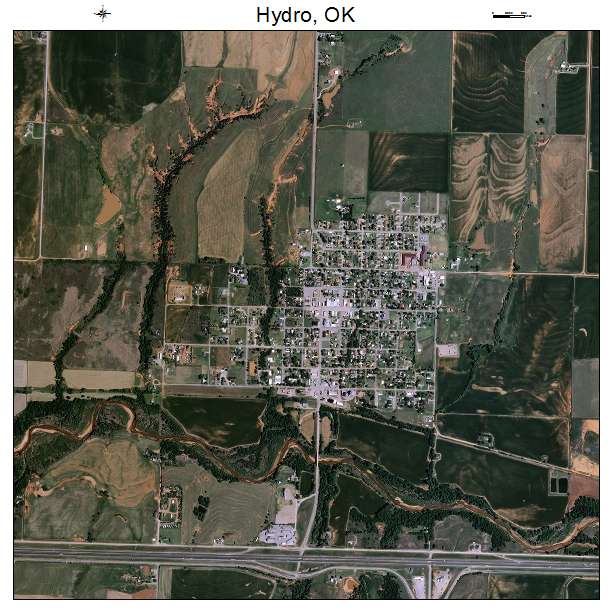 Hydro, OK air photo map