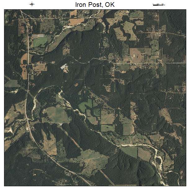 Iron Post, OK air photo map