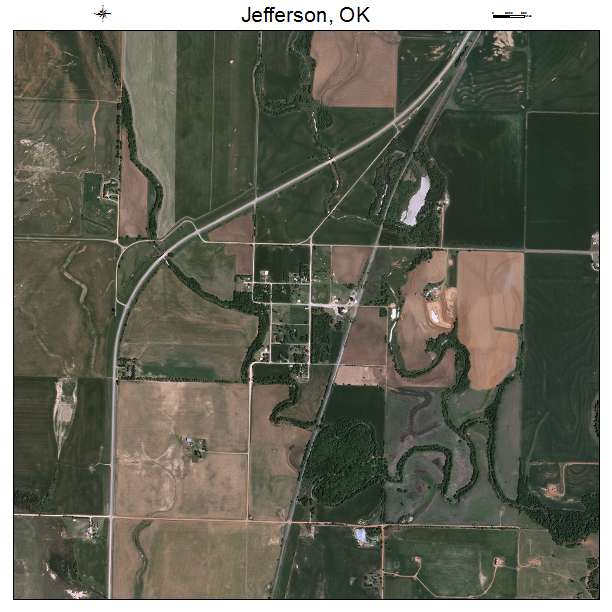 Jefferson, OK air photo map