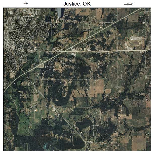 Justice, OK air photo map