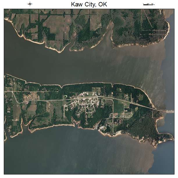 Kaw City, OK air photo map