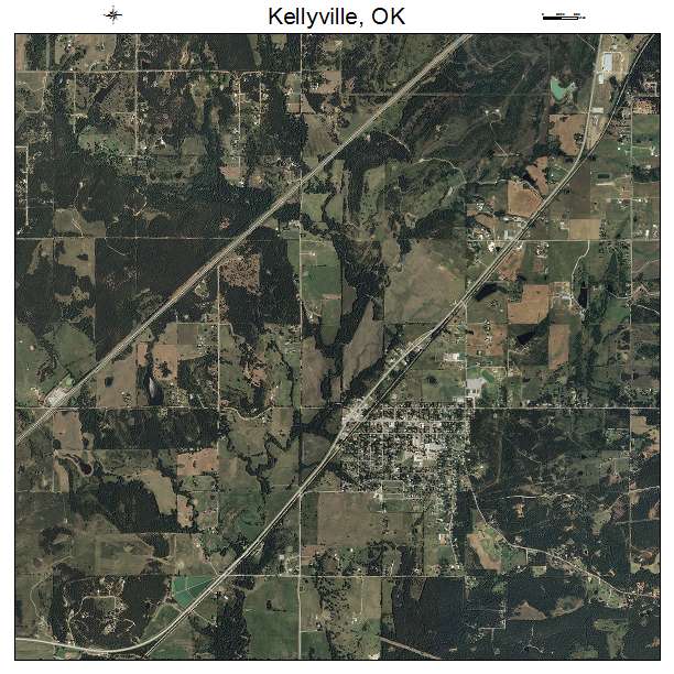 Kellyville, OK air photo map