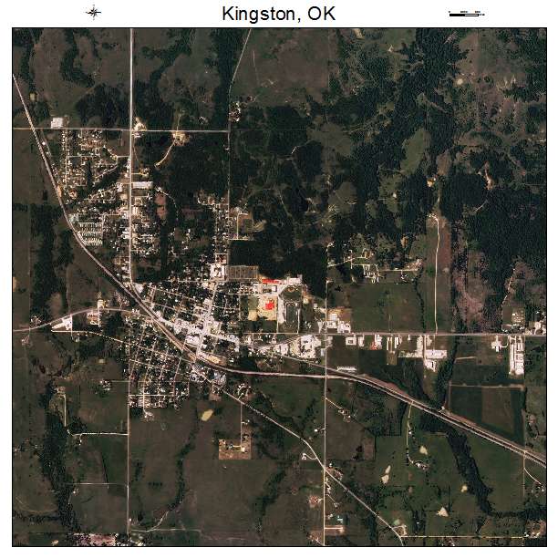 Kingston, OK air photo map