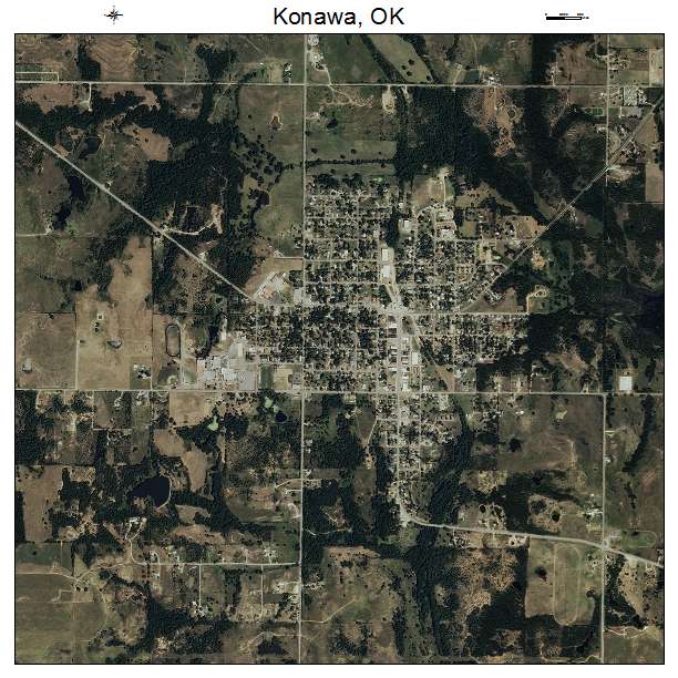 Konawa, OK air photo map