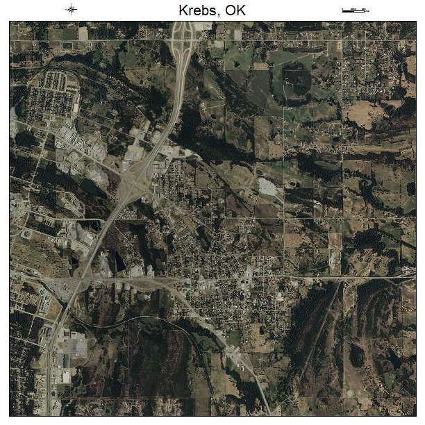 Krebs, OK air photo map