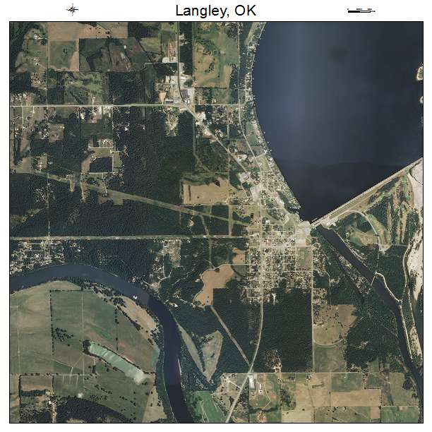 Langley, OK air photo map