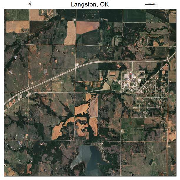 Langston, OK air photo map