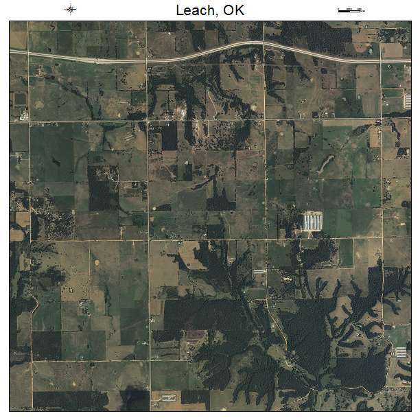 Leach, OK air photo map