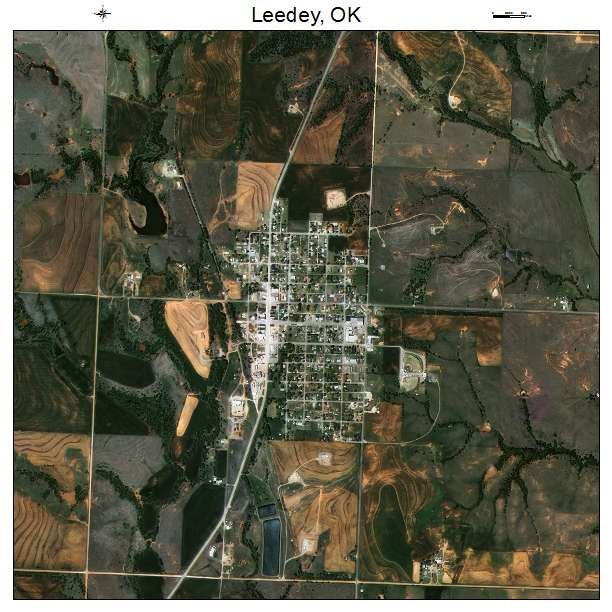 Leedey, OK air photo map