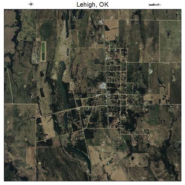 Lehigh, OK air photo map