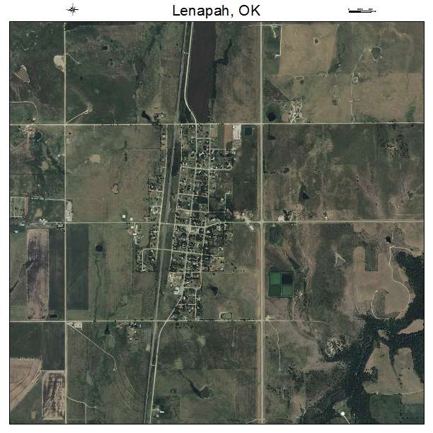 Lenapah, OK air photo map