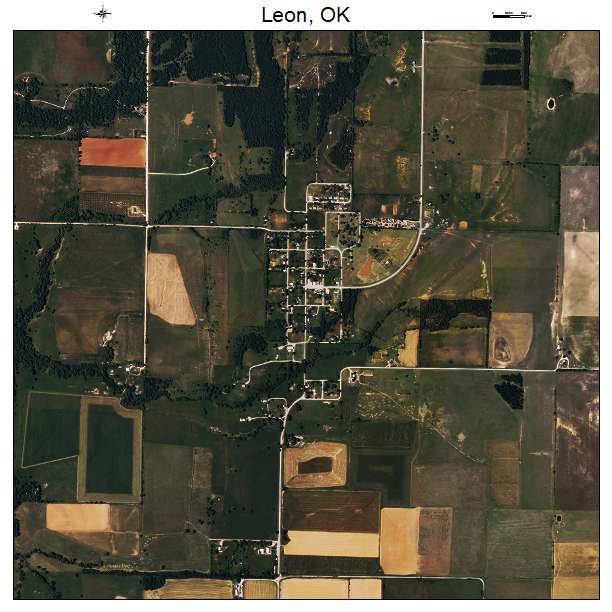 Leon, OK air photo map