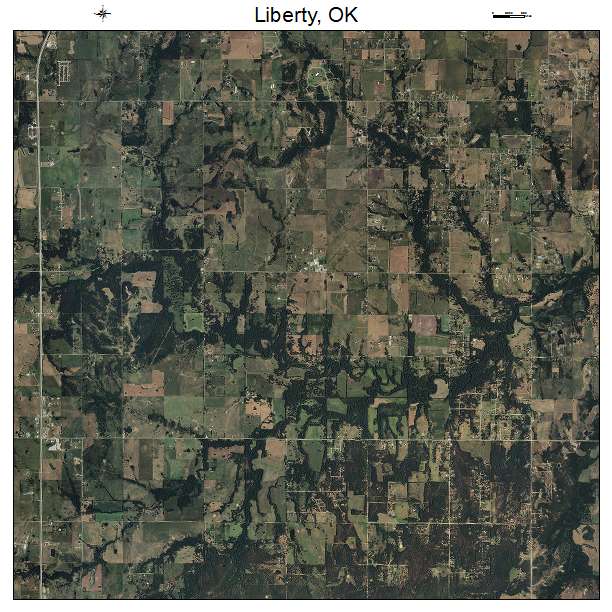 Liberty, OK air photo map