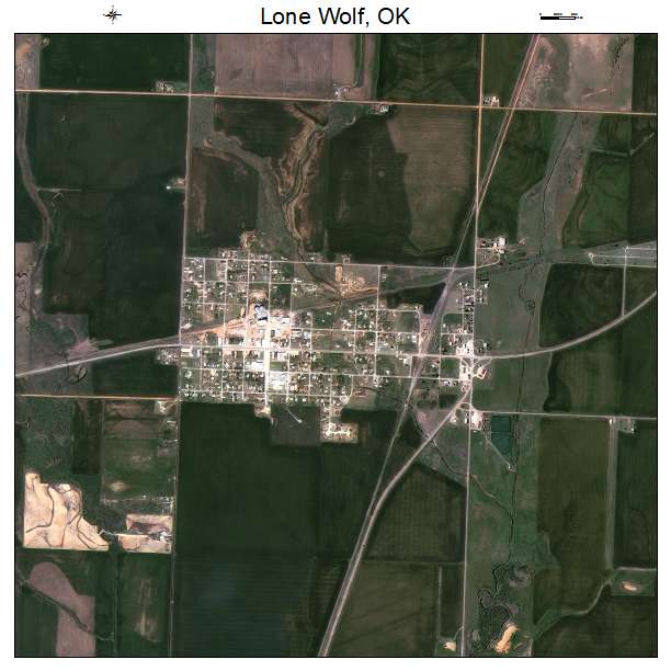 Lone Wolf, OK air photo map