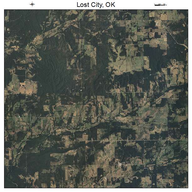 Lost City, OK air photo map