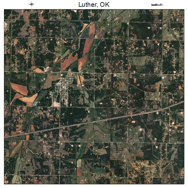 Luther, OK air photo map
