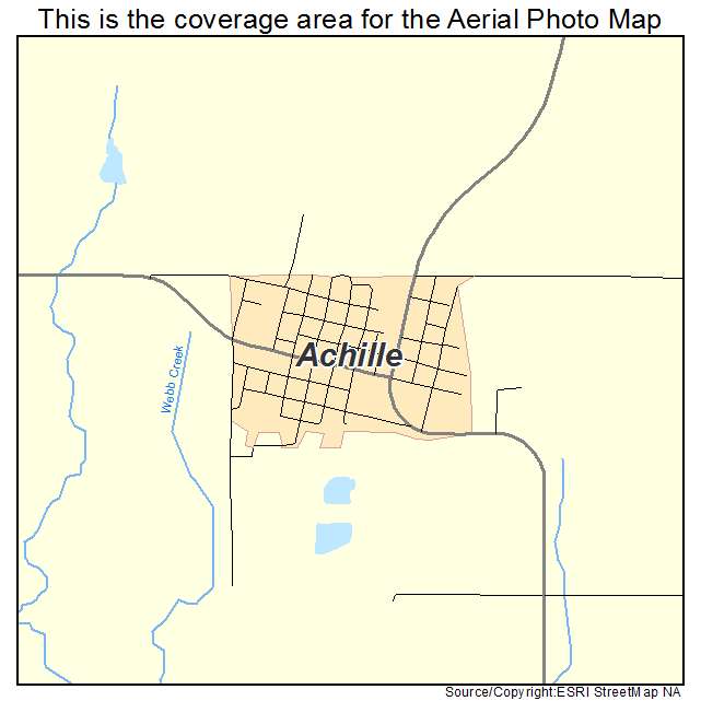 Achille, OK location map 