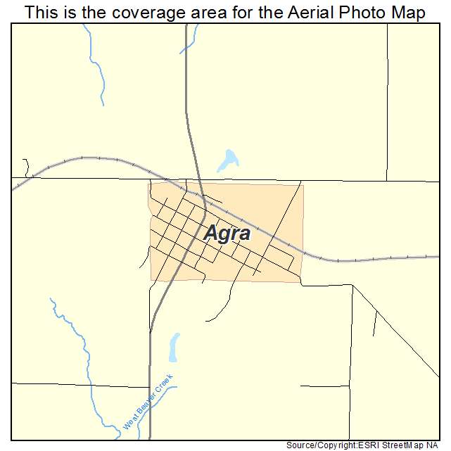 Agra, OK location map 
