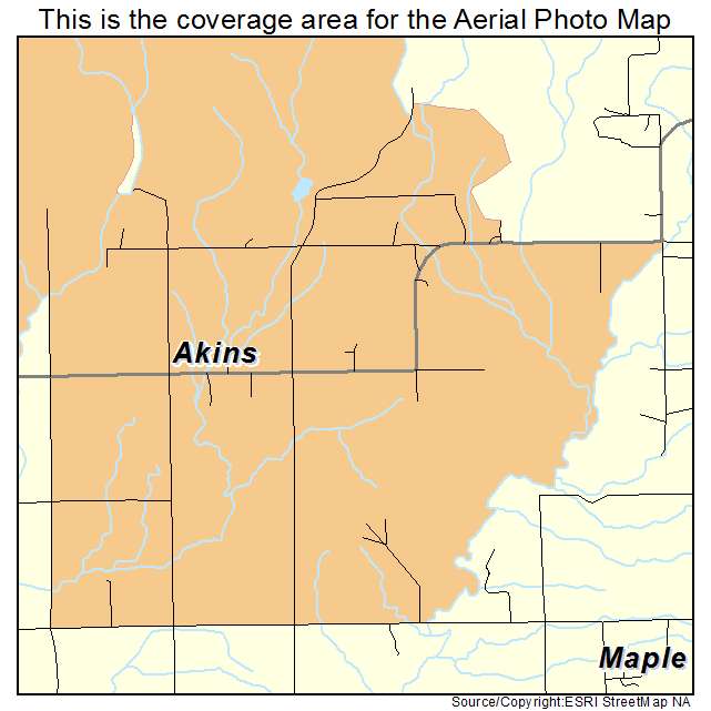 Akins, OK location map 